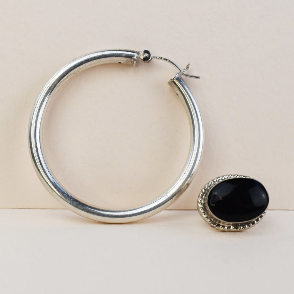 Super chunky asymmetrical earrings, bold mismatched earrings